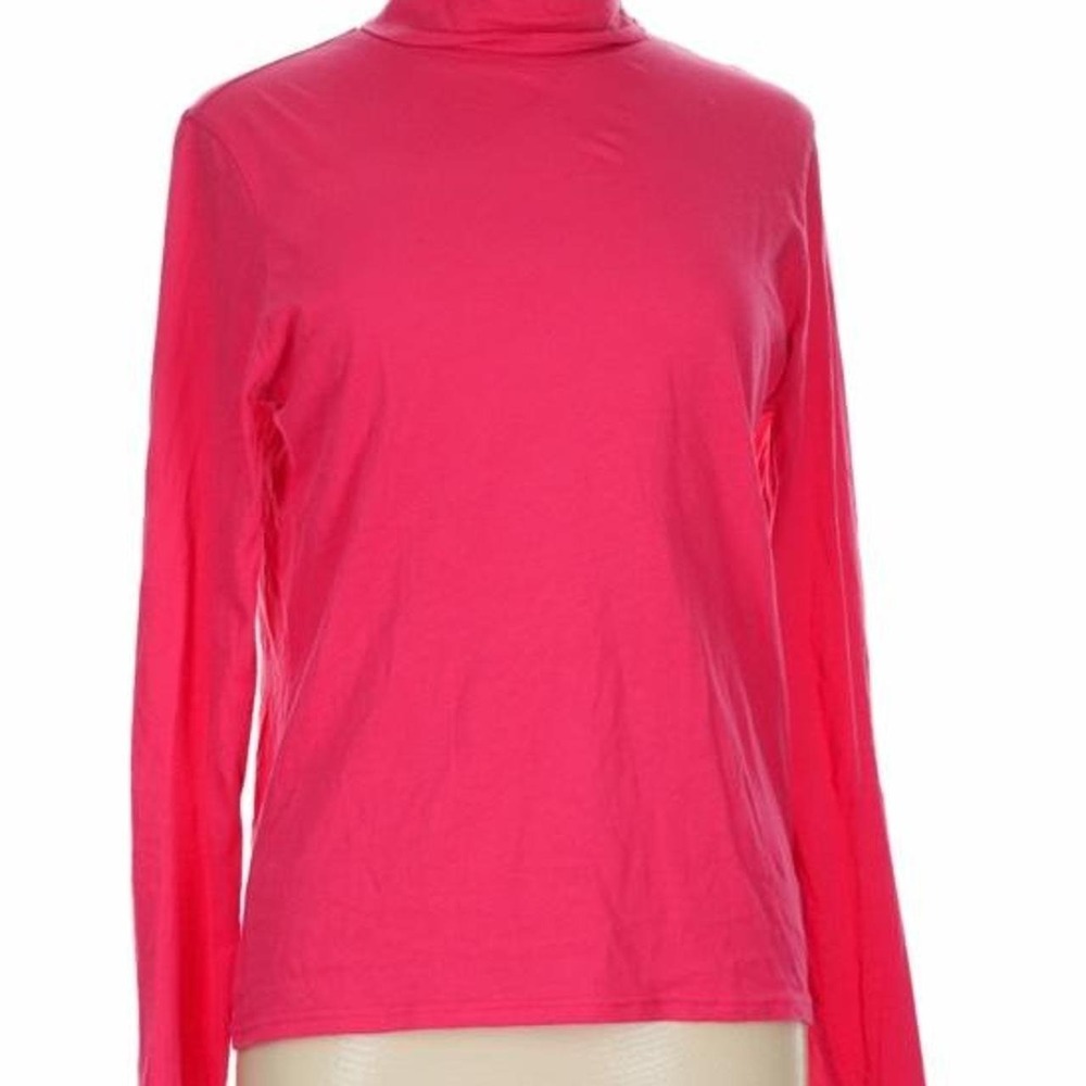 Women Top J.Crew Feather Jersey Turtleneck‎ Hot Pink Size